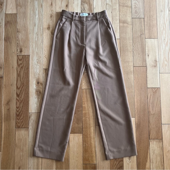 Abercrombie & Fitch Pants - Abercrombie & Fitch Womens Brown Straight Wide Leg Pleated Trouser Pants 0/25